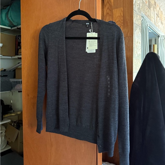 Uniqlo Tops - Uniqlo Dark Gray Cardigan